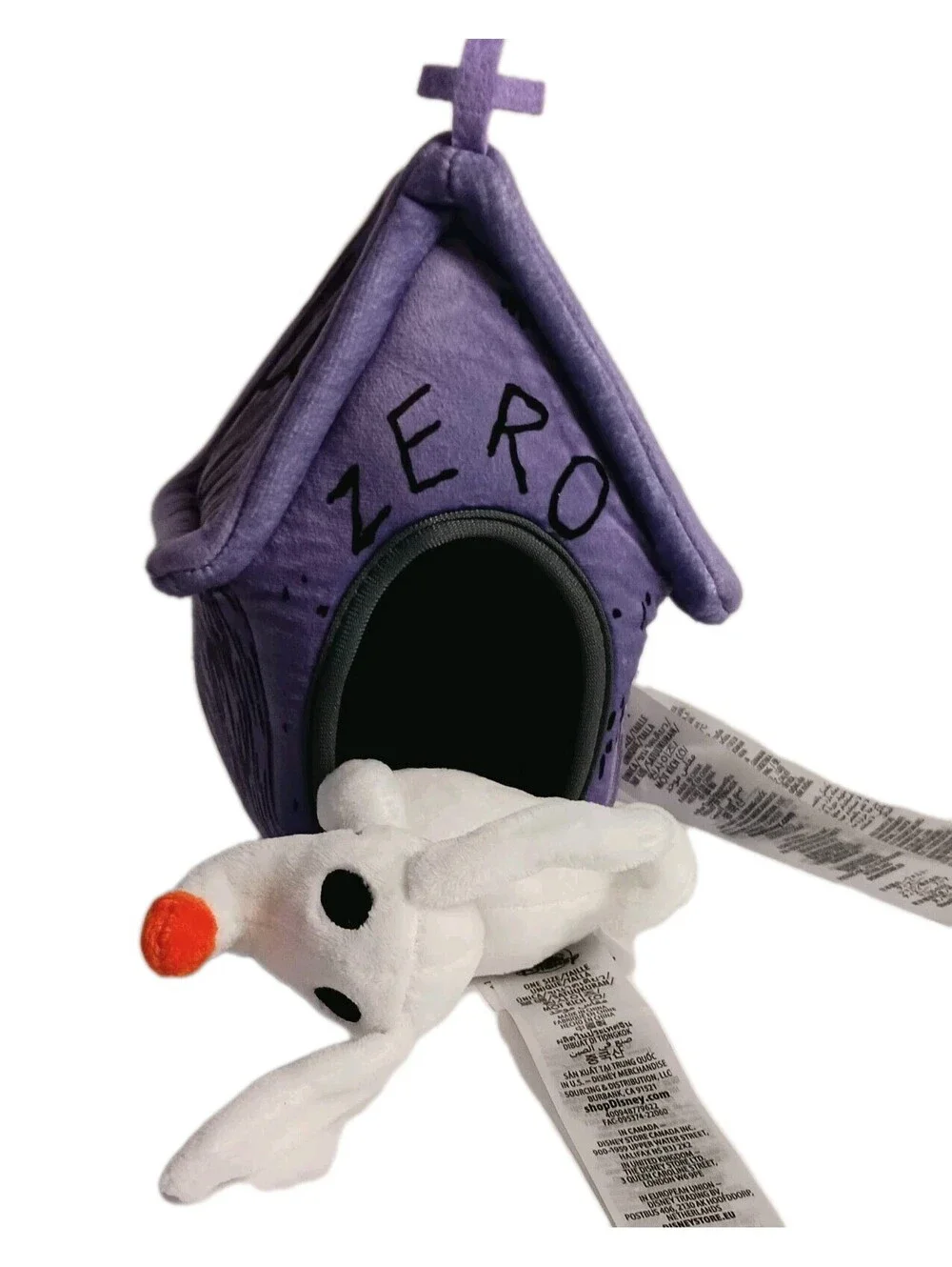 Disney Nightmare Before Christmas Zero in House 2 Pieces Plush Pet Toy New